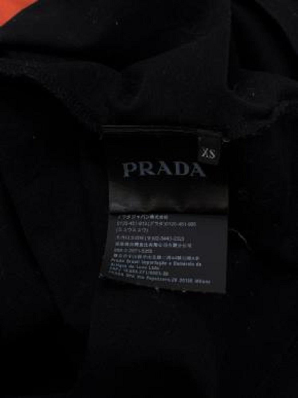 Prada Black & Orange Cotton Polo Shirt For Sale 1