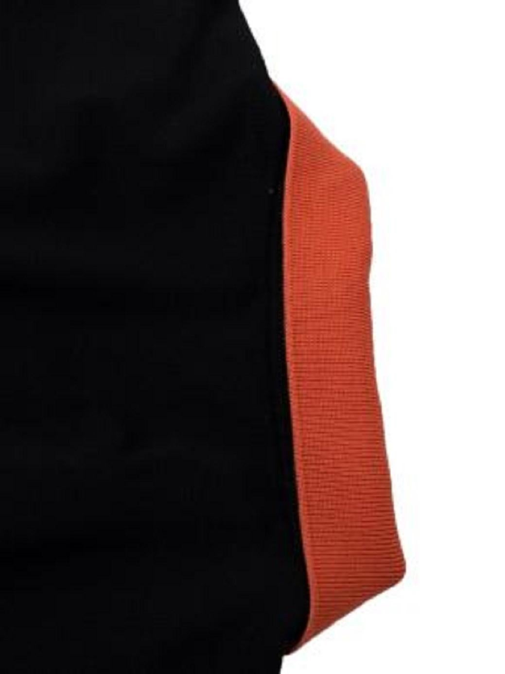 Prada Black & Orange Cotton Polo Shirt For Sale 3