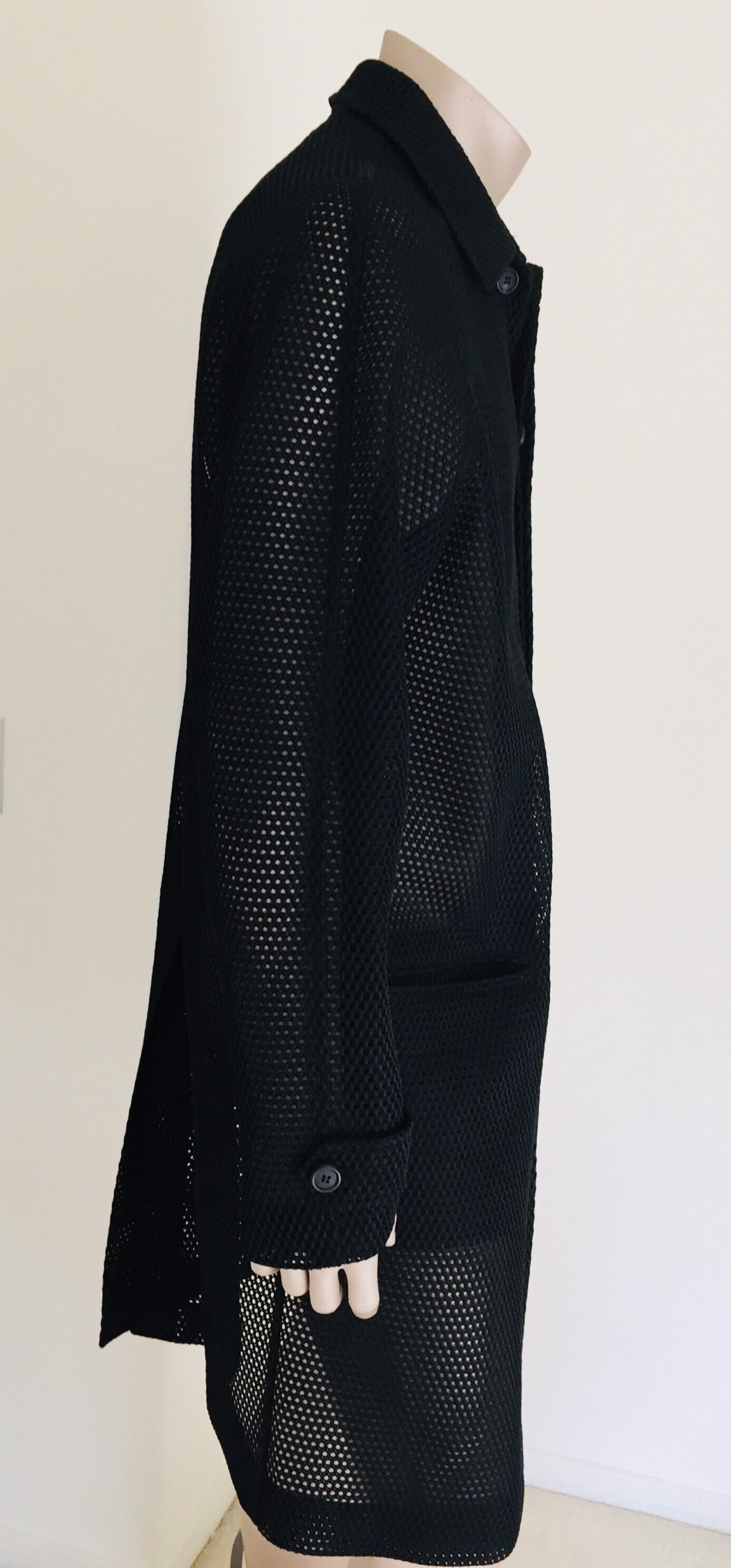 Prada Black Overcoat Made in Italy For Sale 4