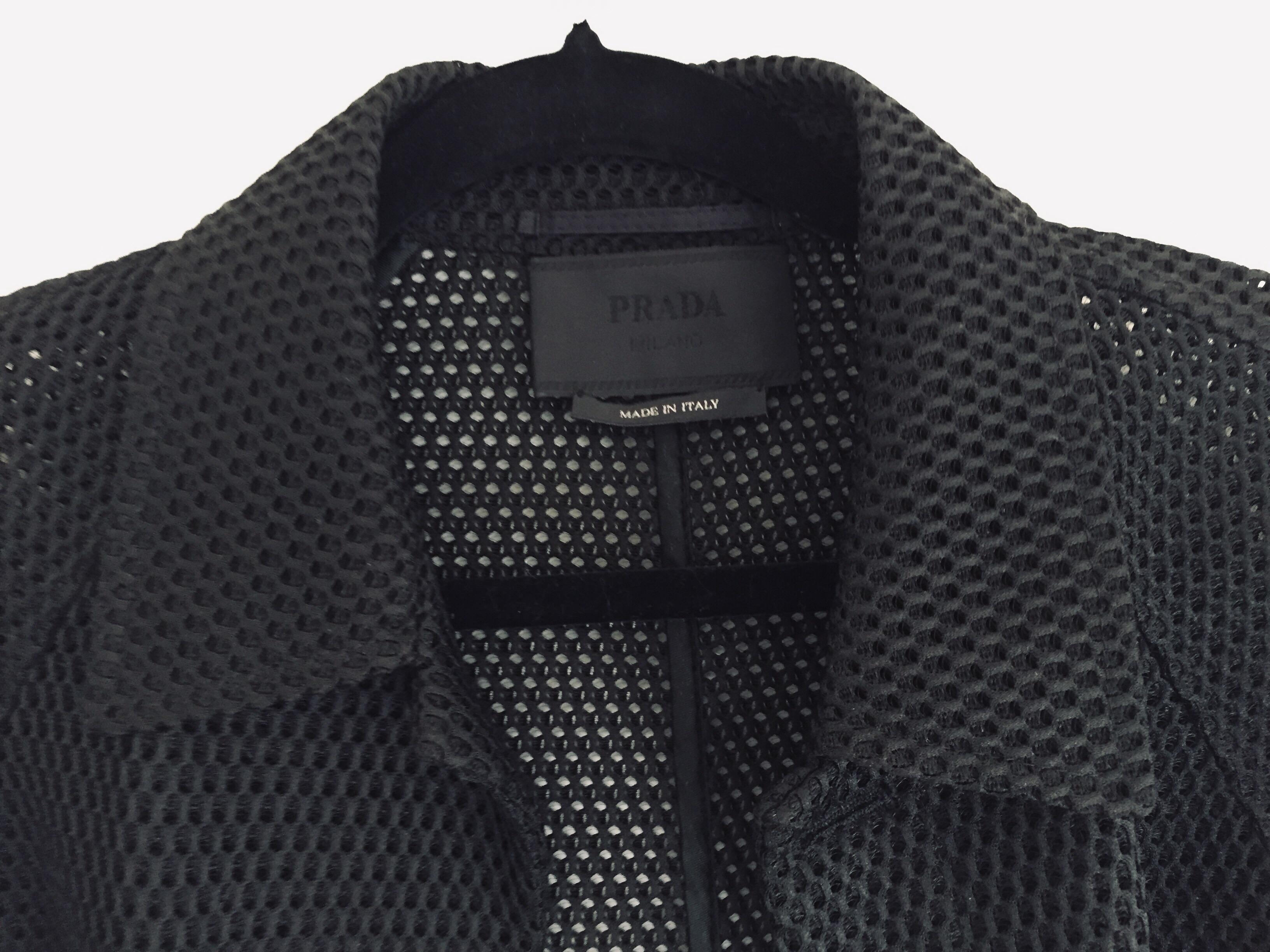 Prada Black Overcoat Made in Italy For Sale 5