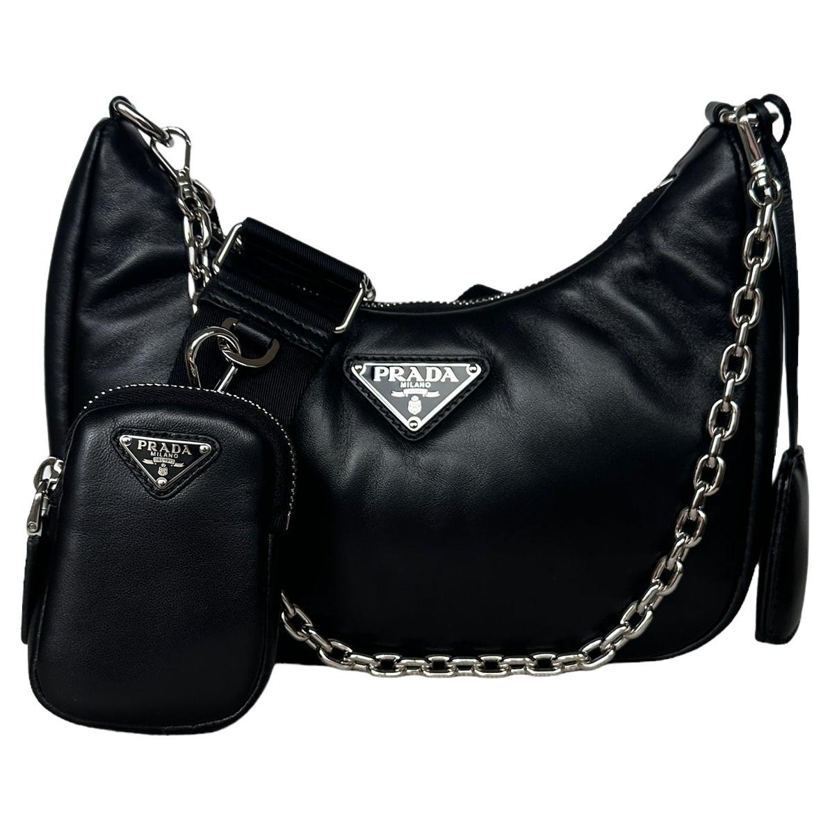 Prada Black Padded Nappa-Leather Re-Edition 2005 Shoulder Bag