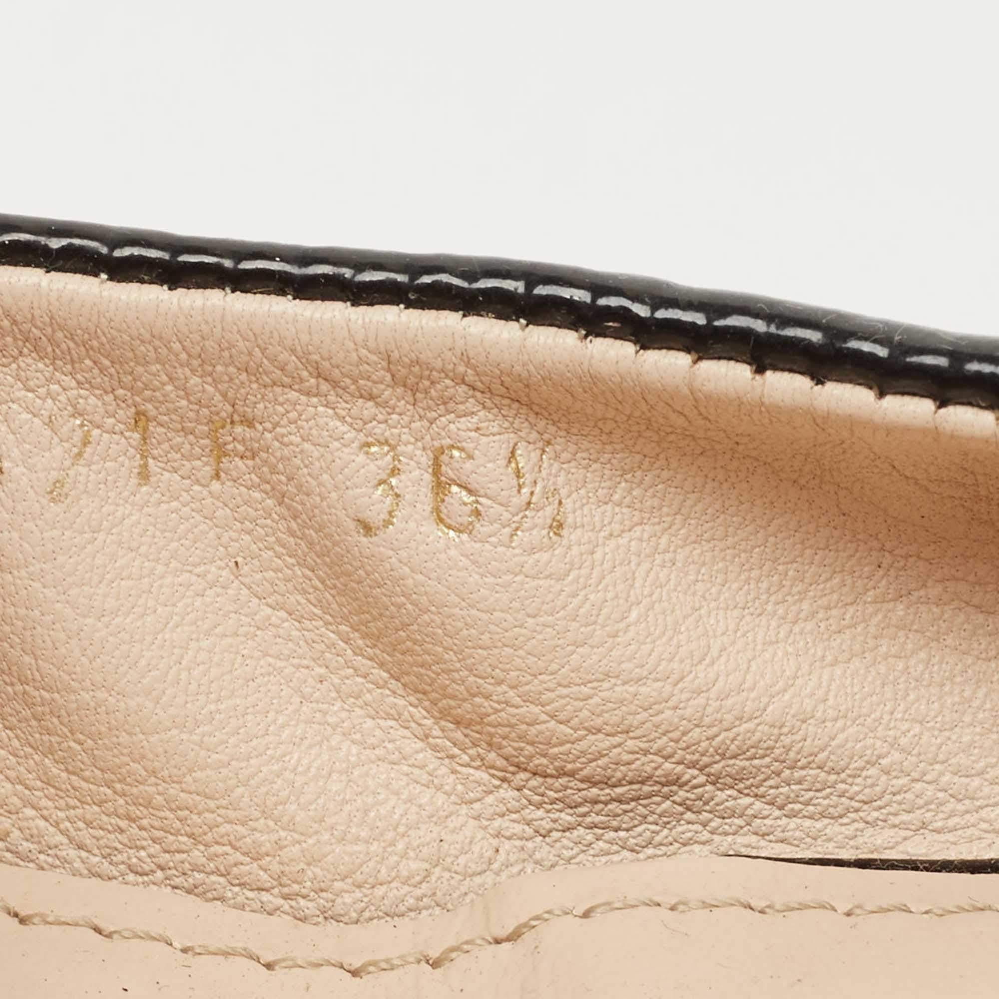 Prada Black Patent Leather Bow Detail Ballet Flats Size 36.5 4