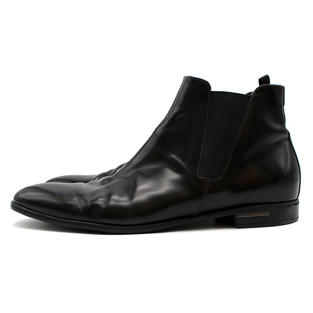 prada black patent leather ankle boots