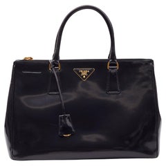 Prada Black Patent Leather Galleria Tote Bag