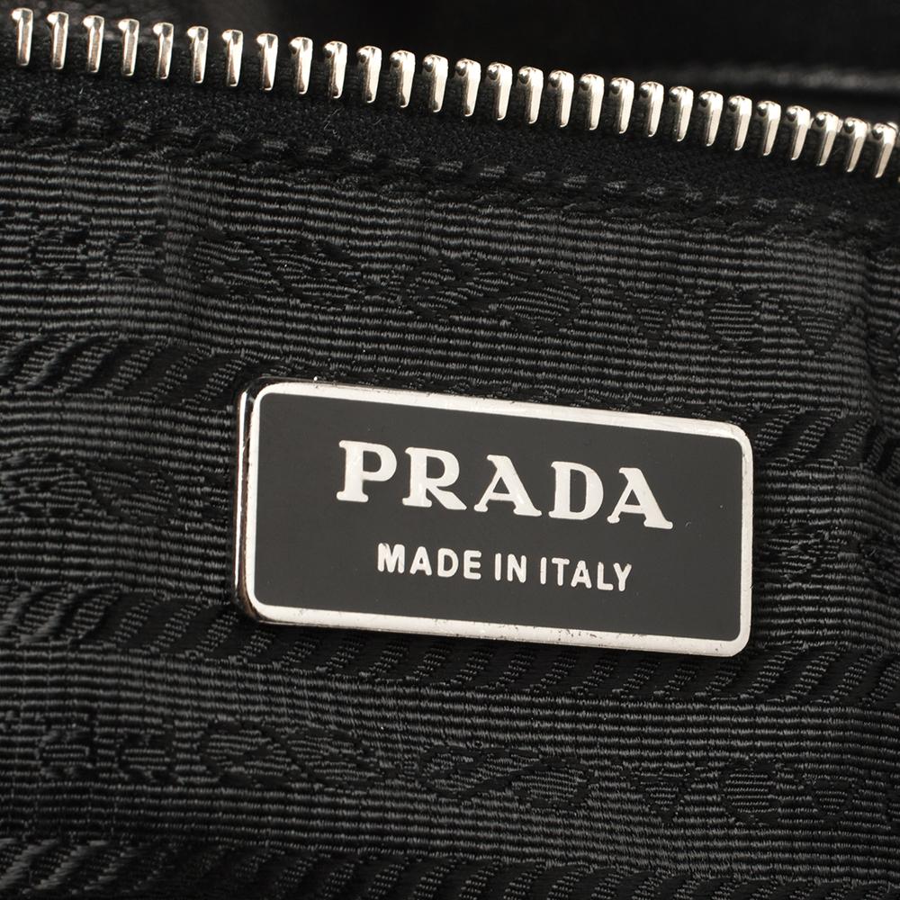 Prada Black Patent Leather Gathered Tote 2