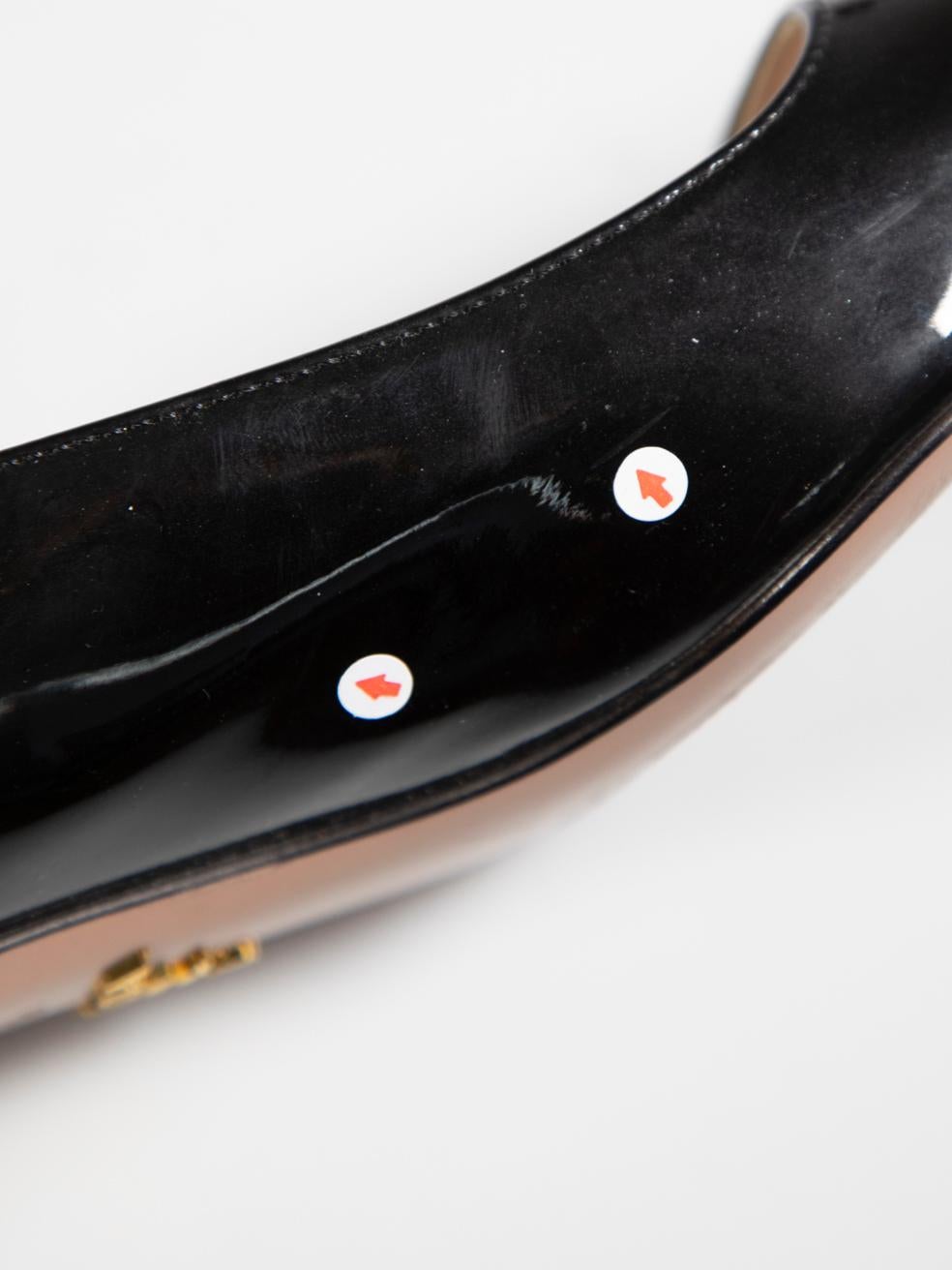Prada Schwarze Kitten-Pumps aus Lackleder mit Absatz Größe IT 37,5 3