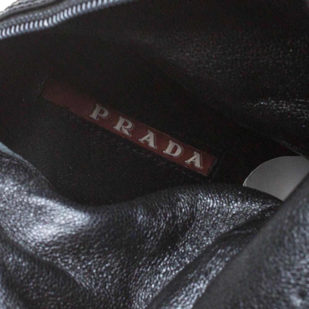 Prada Black Patent Leather Knee Length Boots Size 41 4