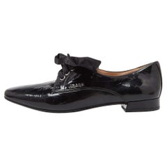Prada Black Patent Leather Lace Up Derby Size 37