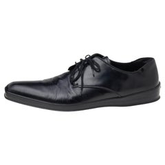 Prada Black Patent Leather Lace Up Oxfords Size 42