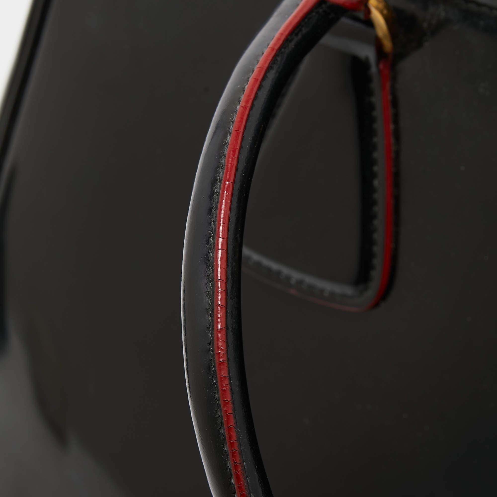 Prada Black Patent Leather Large Double Zip Tote 6