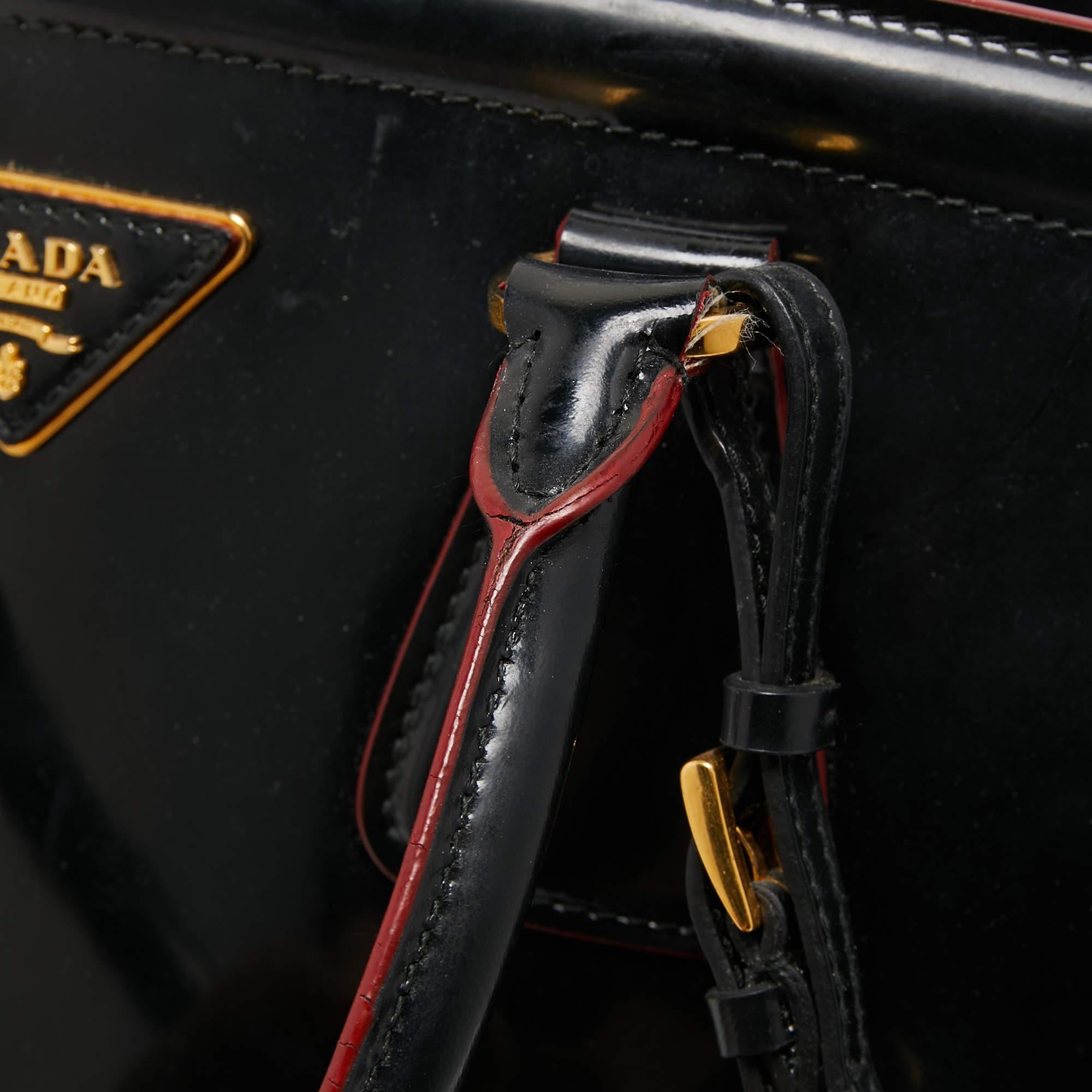 Prada Black Patent Leather Large Double Zip Tote 4