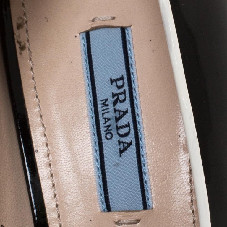 prada block heel leather loafers