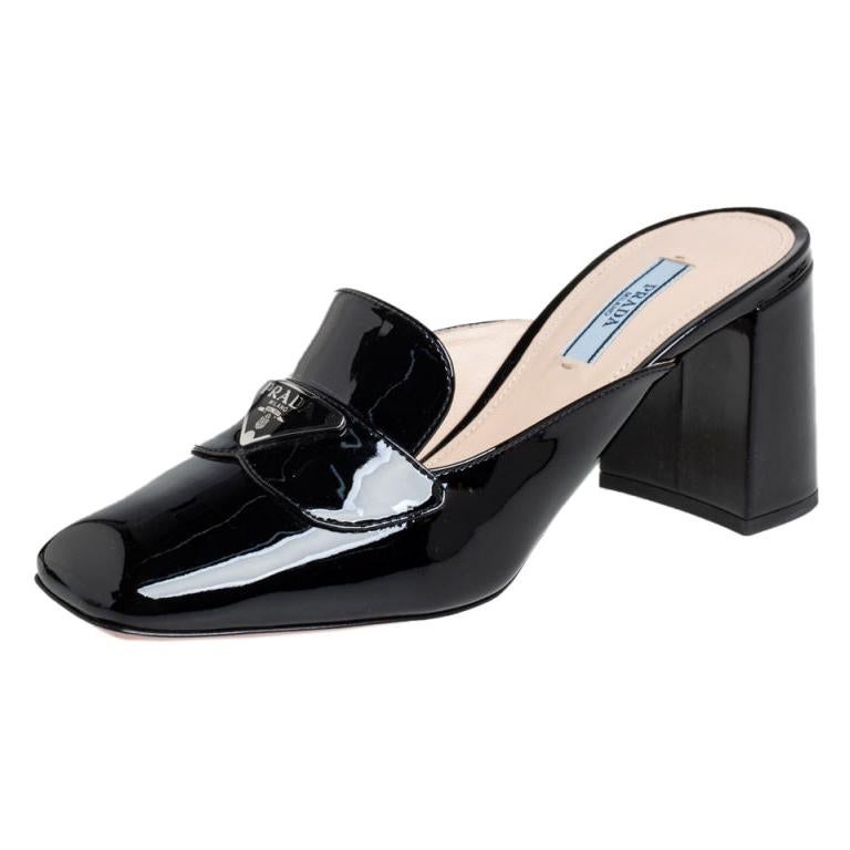 Mules Loafers Madewell 'Dana' En Cuir Verni Noir - Taille 6 US (36 EU), Occasion