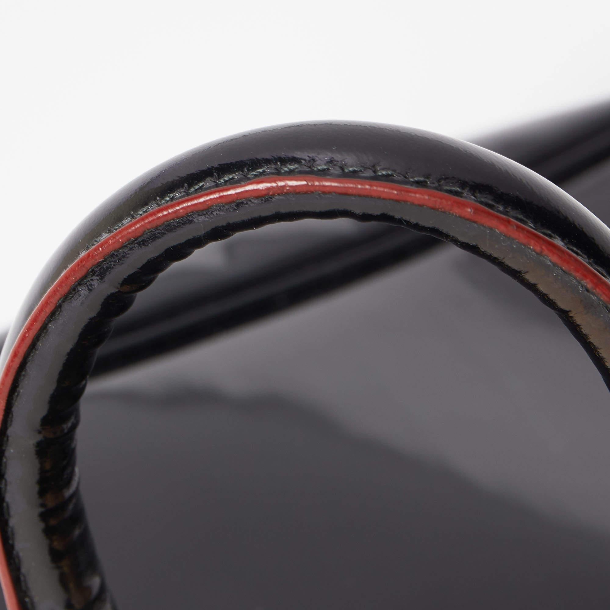Prada Black Patent Leather Parabole Tote 2