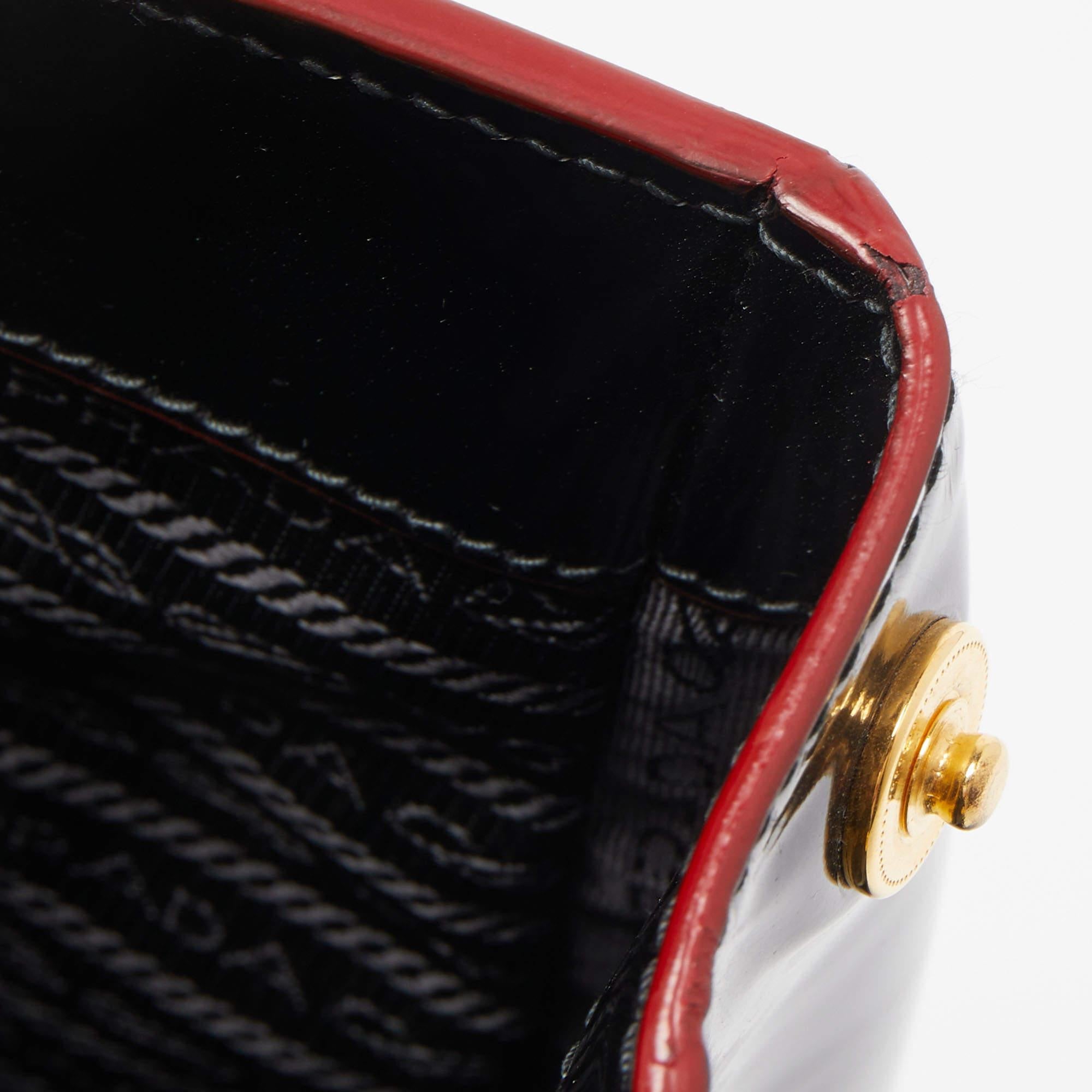 Prada Black Patent Leather Parabole Tote 5