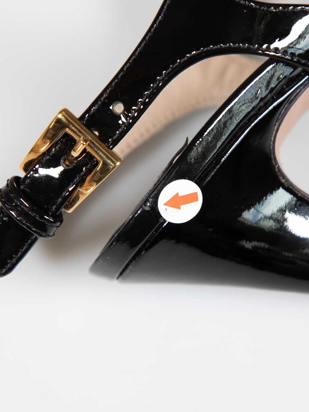 Prada Black Patent Leather Platform Strap Sandals Size IT 36 For Sale 1