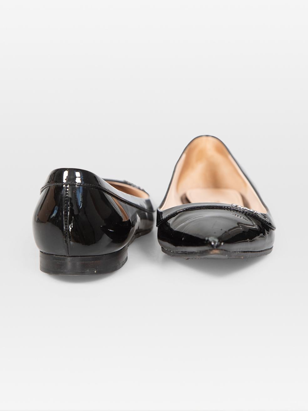 Bailarinas de punta de charol negro Prada Talla IT 38 Negro en venta