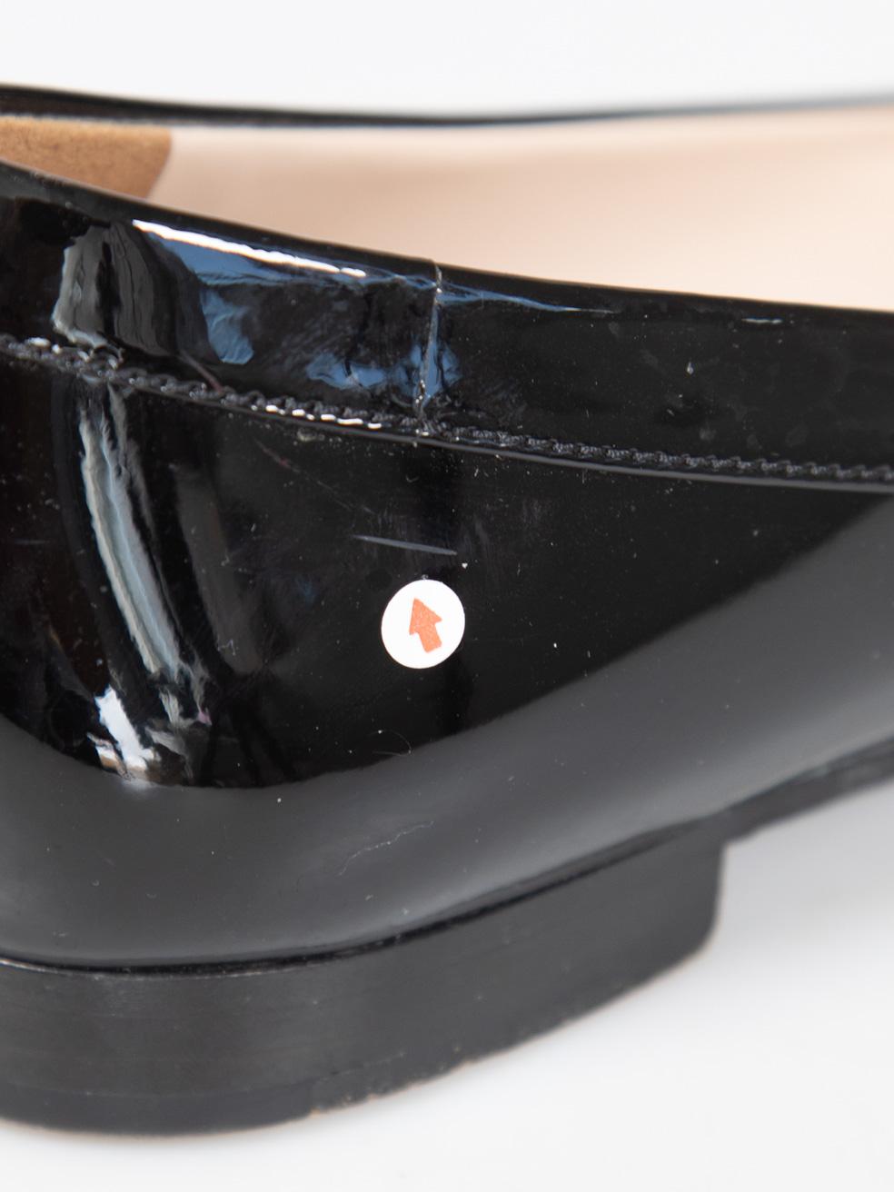 Bailarinas de punta de charol negro Prada Talla IT 38 en venta 4