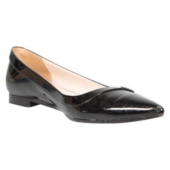 Prada, scarpe a punta in pelle verniciata nera, misura IT 38