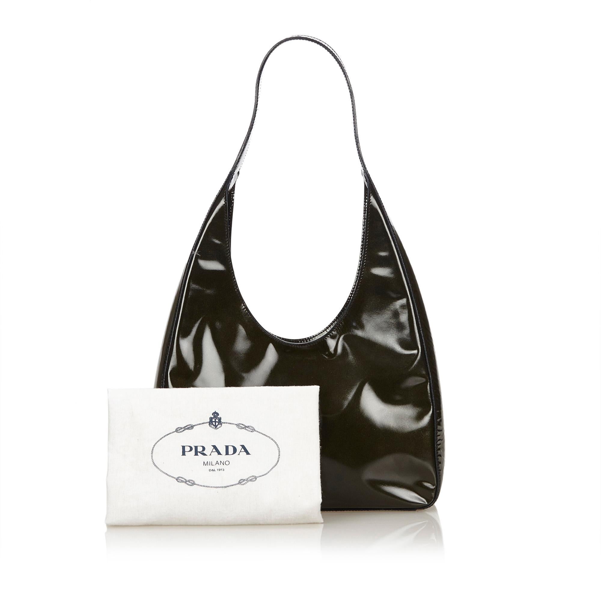Prada Black Patent Leather Shoulder Bag 6