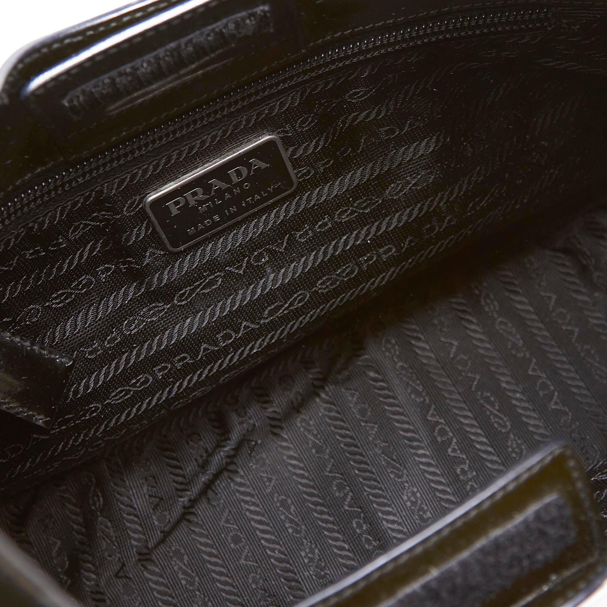 Prada Black Patent Leather Shoulder Bag 1