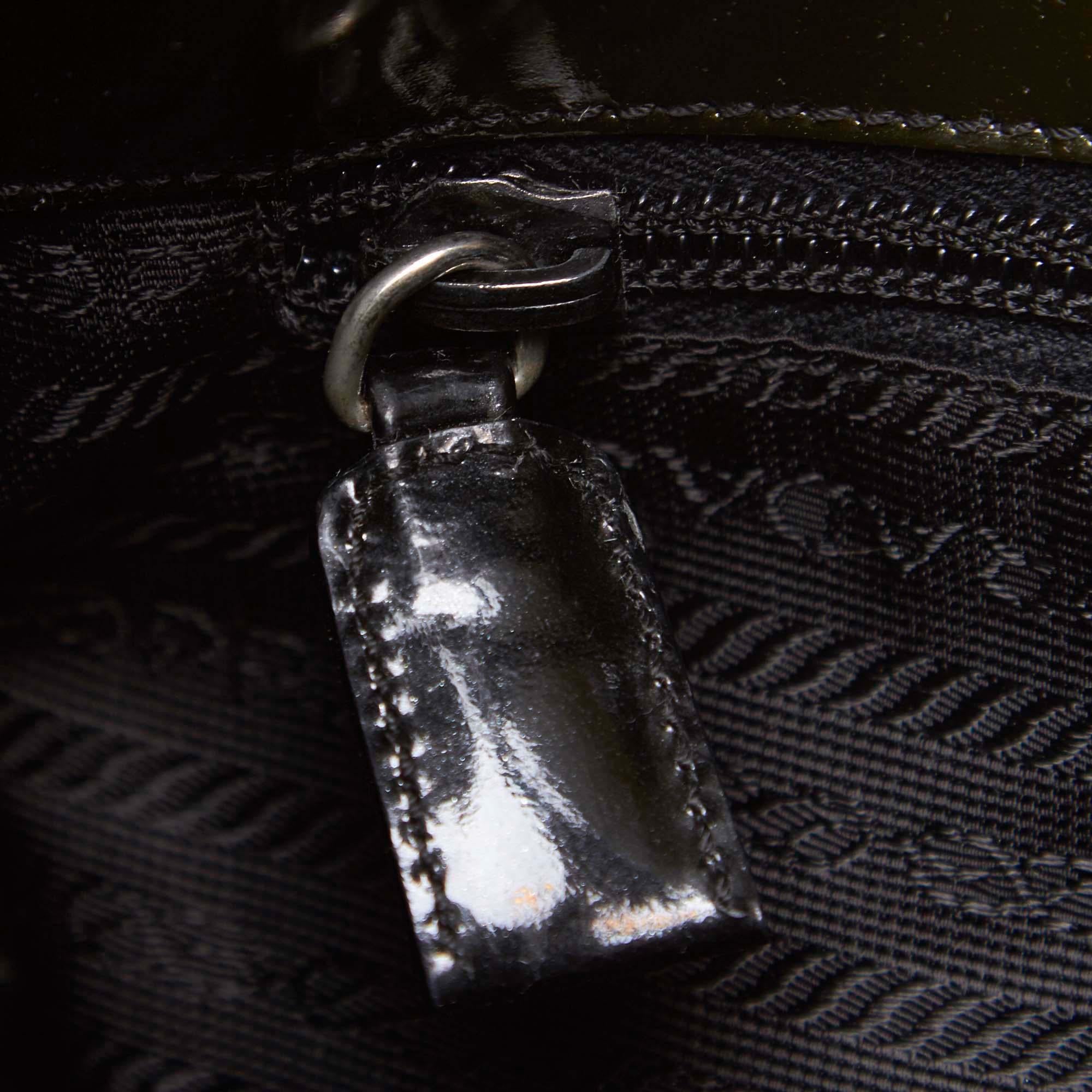 Prada Black Patent Leather Shoulder Bag 4