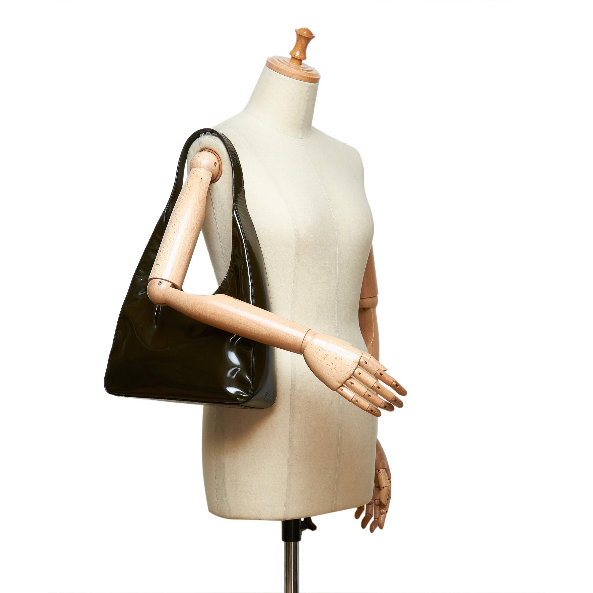 Prada Black Patent Leather Shoulder Bag 5