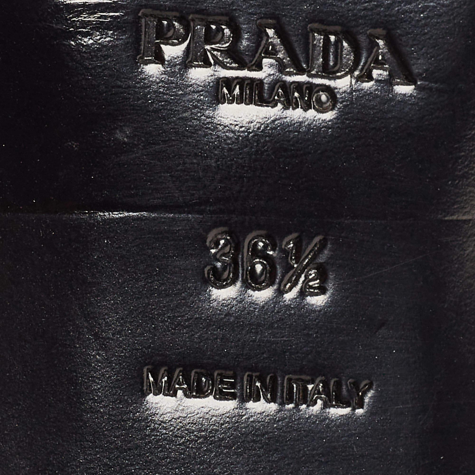 Women's Prada Black Patent Leather Slingback Flats Size 36.5