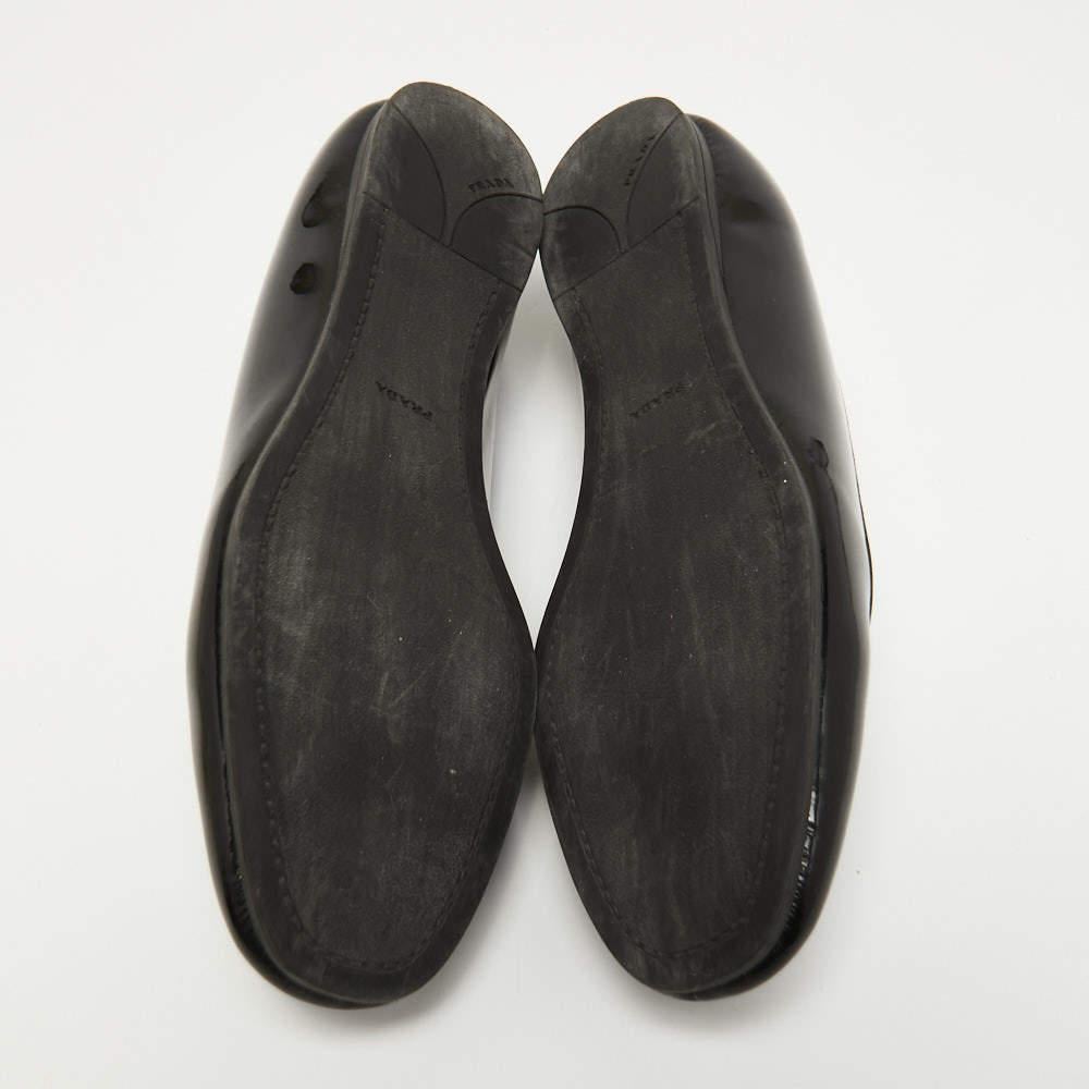 Prada Black Patent Leather Smoking Slippers Size 38 2