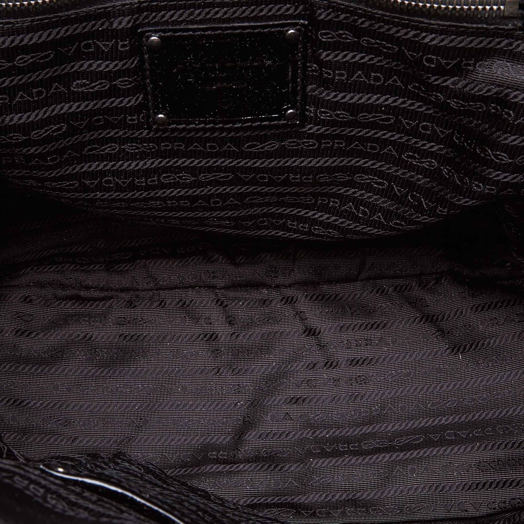 Prada Black Patent Leather Tote Bag 1