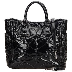 Prada Black Patent Leather Tote Bag