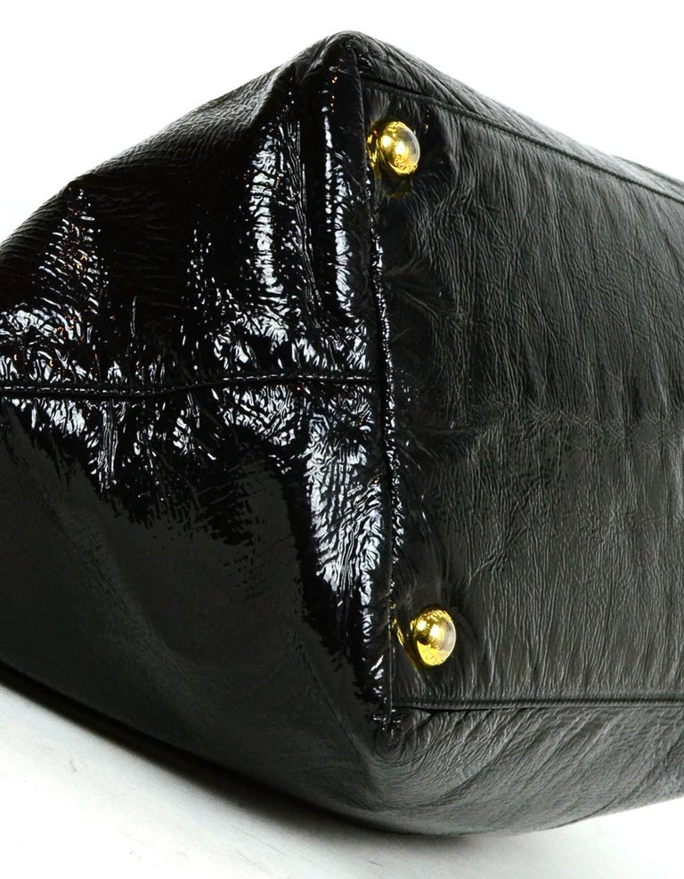Prada Black Patent Leather Tote Bag With Bow For Sale At 1stdibs