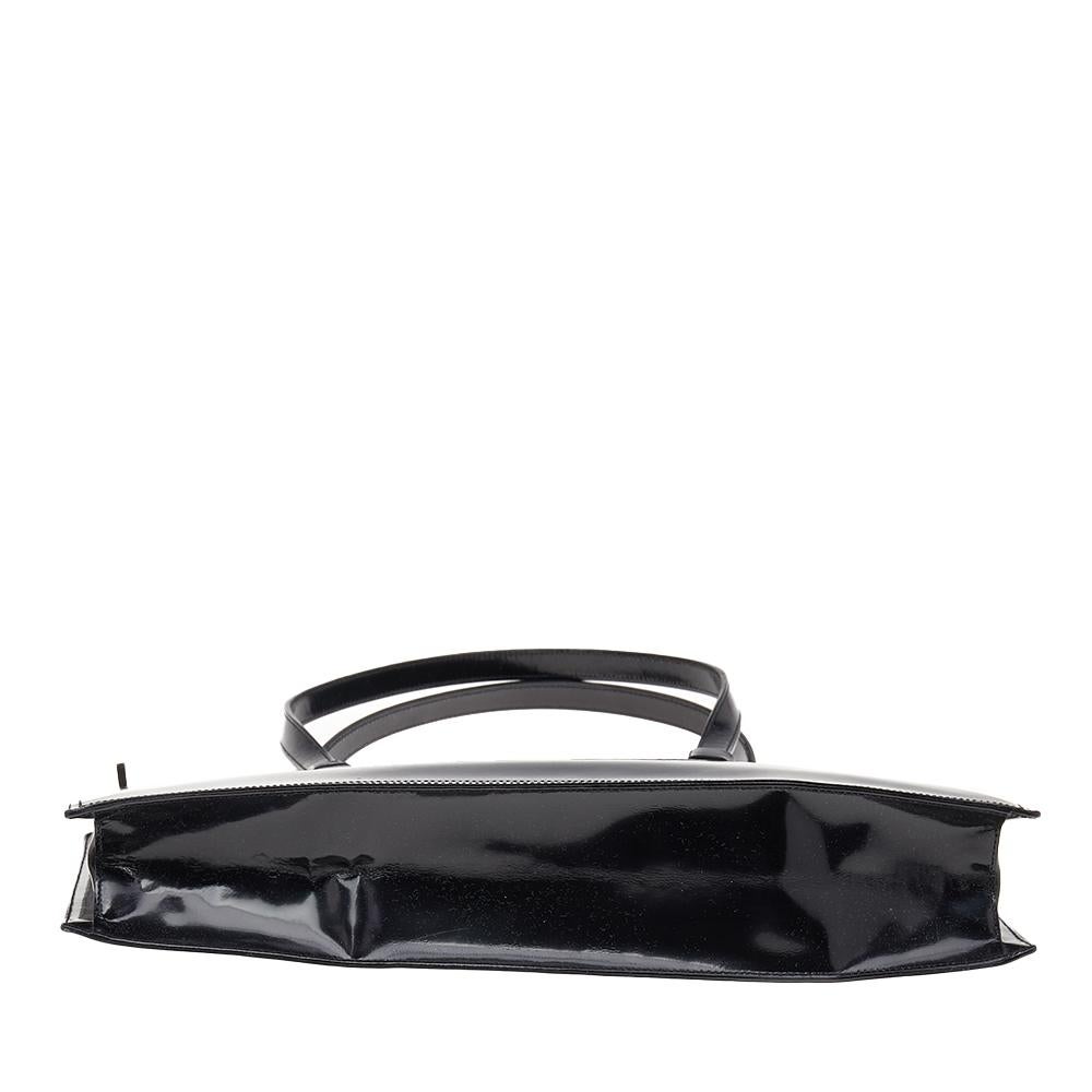 Prada Black Patent Leather Tote 2