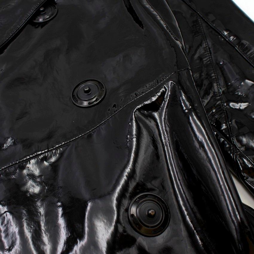 Prada Black Patent Leather Trench Coat XS For Sale 1