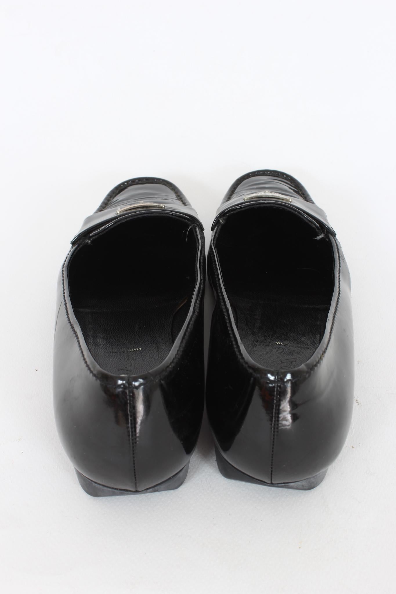 Prada Black Patent Leather Vintage Moccasins Shoes 90s 3
