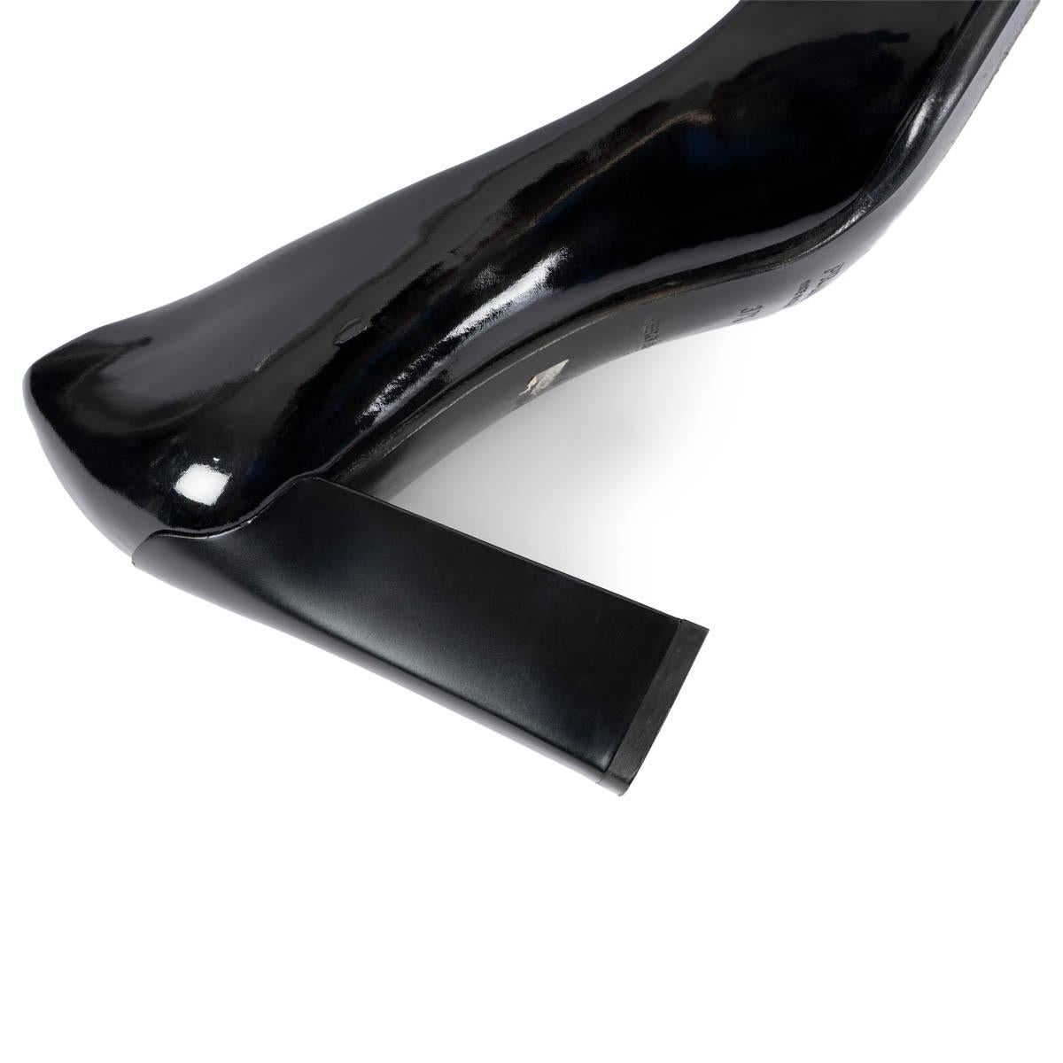 PRADA black patent leather VINTAGE Pumps Shoes 37.5 3