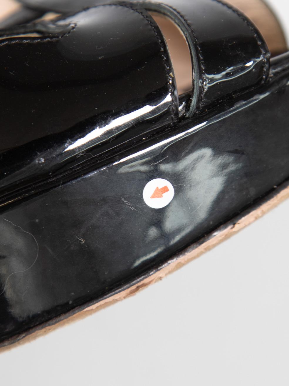 Prada Schwarzes Patent Riemchen Slingback Sandalen Größe IT 41 im Angebot 3