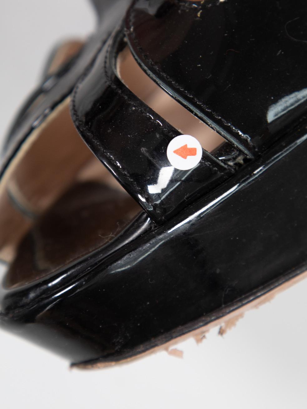 Prada Schwarzes Patent Riemchen Slingback Sandalen Größe IT 41 im Angebot 4