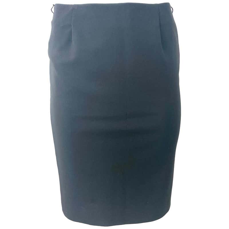 Chanel 02C Sheer Black Pleated Midi Skirt at 1stDibs