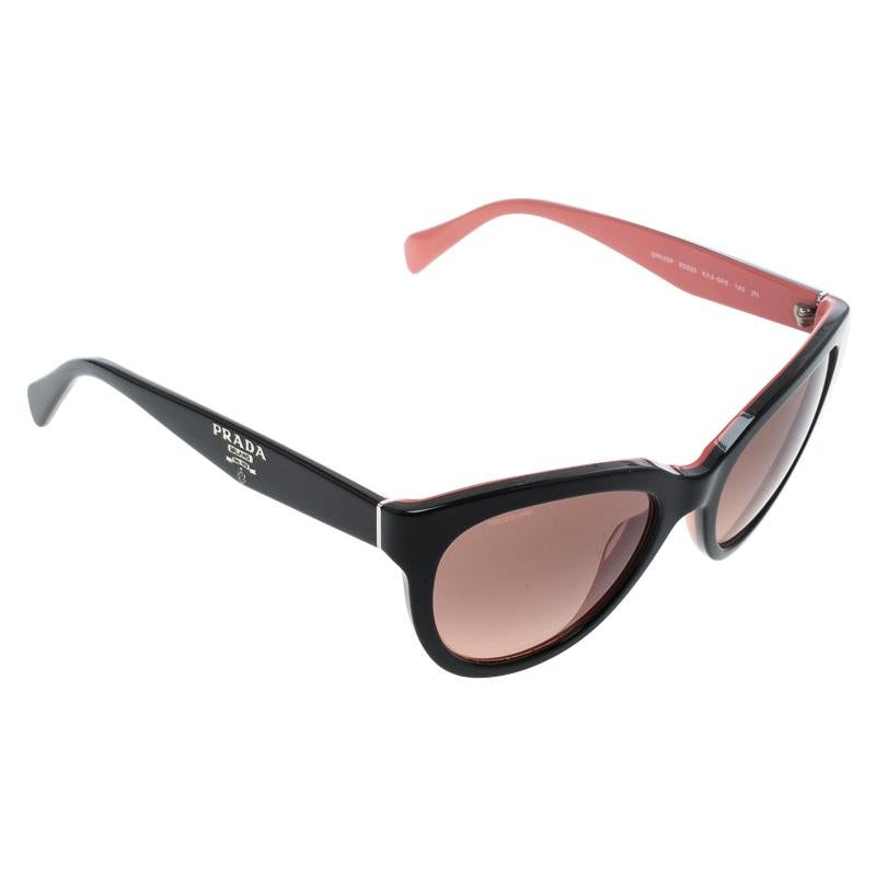 Prada Black/Pink Gradient SPR05P Cat Eye Sunglasses For Sale at 1stDibs | prada  sunglasses, prada eyewear, prada sunglases
