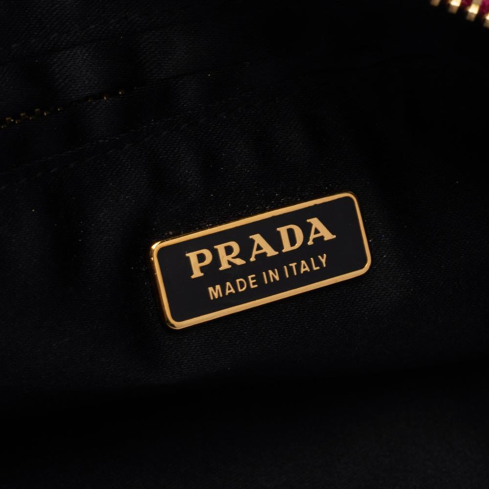 Prada Black/Pink Sequins Chain Clutch 2