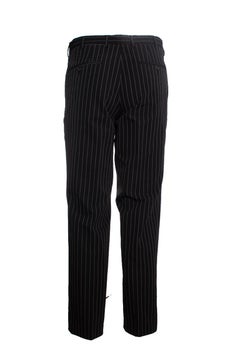 Prada, black pinstripe trousers