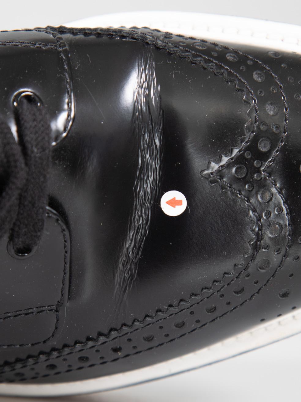 Prada Black Platform Leather Brogues Size IT 38 For Sale 3