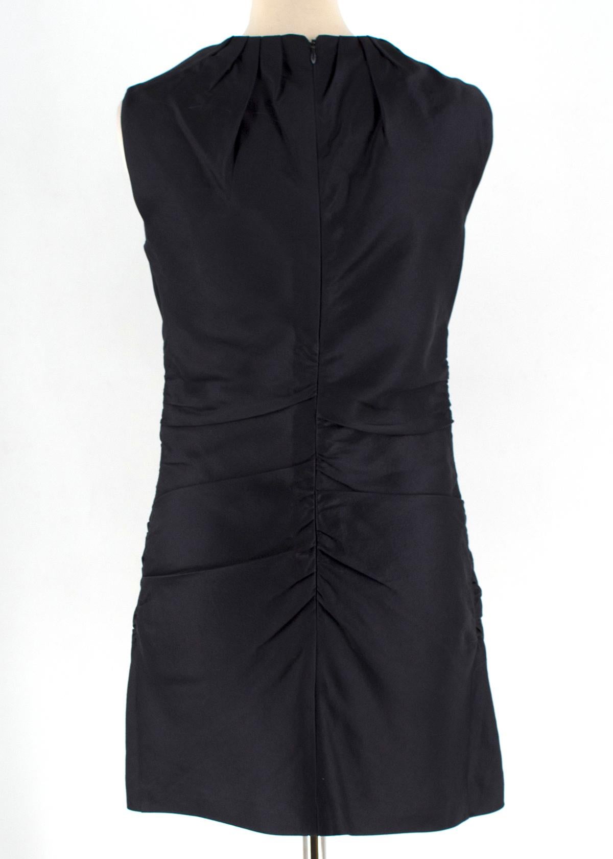 Black Prada black pleated ruched sleeveless dress - Size US 6 For Sale