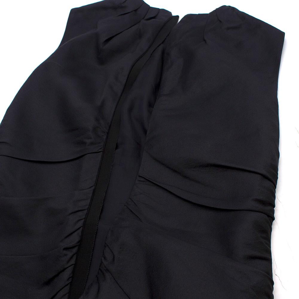 Prada black pleated ruched sleeveless dress - Size US 6 In Excellent Condition For Sale In London, GB