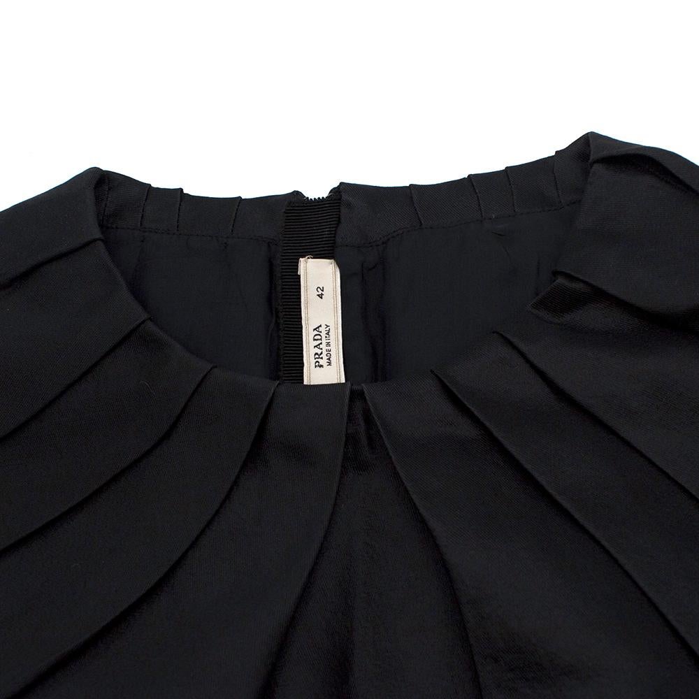 Prada black pleated ruched sleeveless dress - Size US 6 For Sale 1