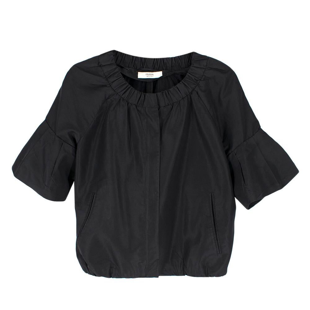 Women's Prada Black Pleated Short Jacket	 Size US 4