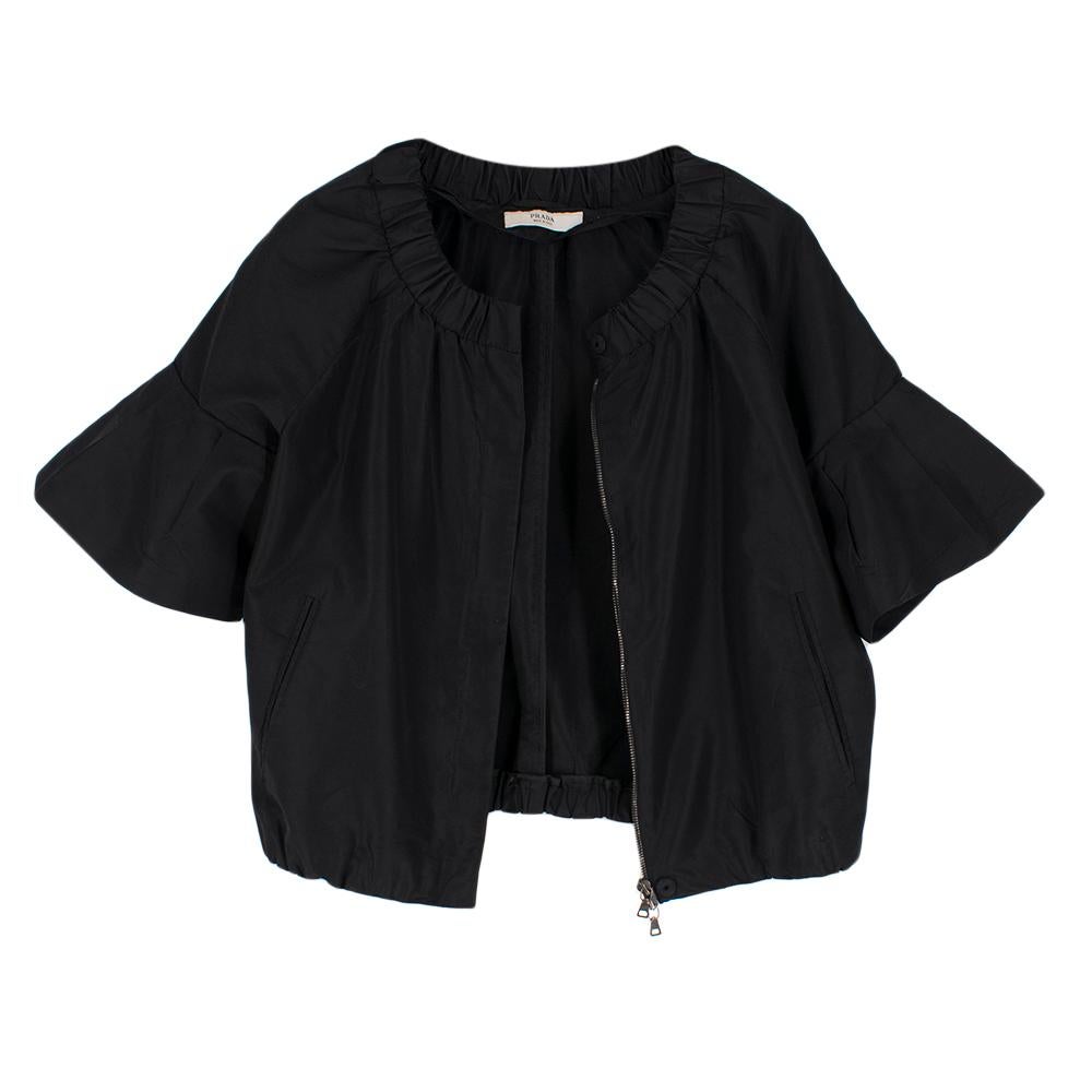 Prada Black Pleated Short Jacket	 Size US 4 1