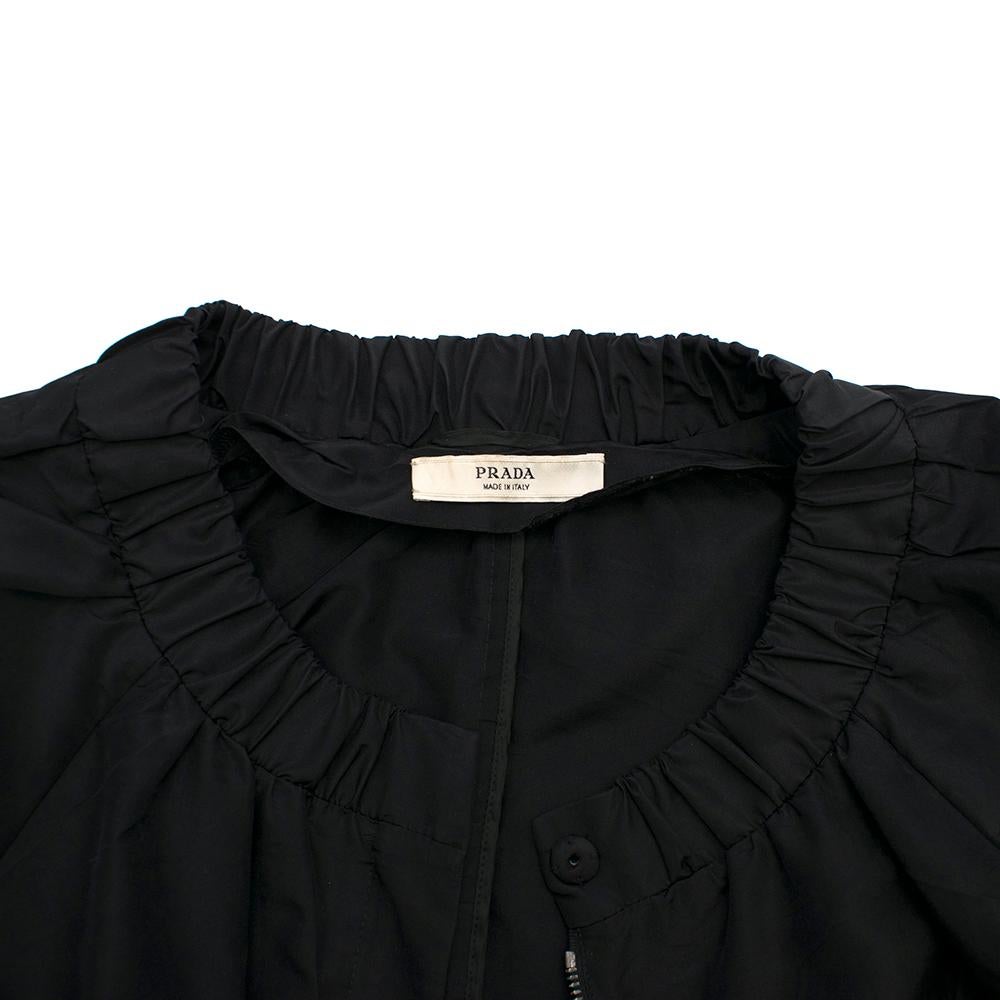 Prada Black Pleated Short Jacket	 Size US 4 2
