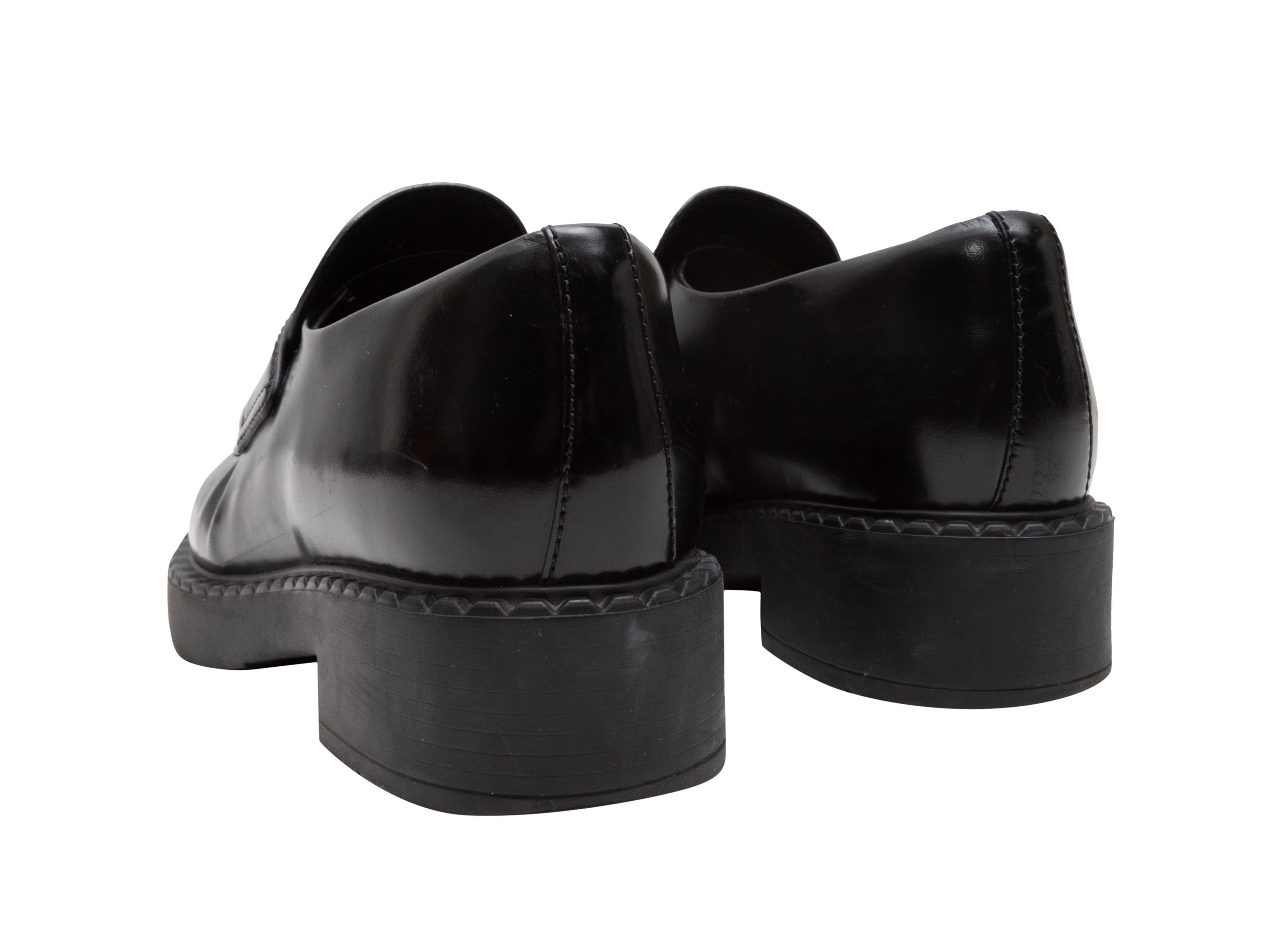 Prada Black Pointed-Toe Logo Loafers 1